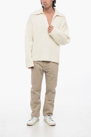 Oversize-Fit Cashmere Blend Jumper With Polo Collar