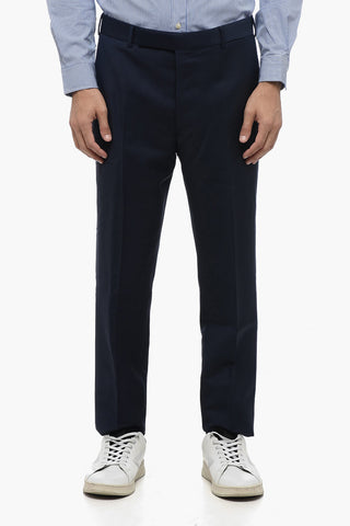Pantaloni in Misto Mohair con Chiusura Nascosta