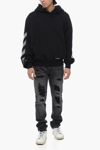 Felpa Hoodie in Cotone con Tasca a Toppa