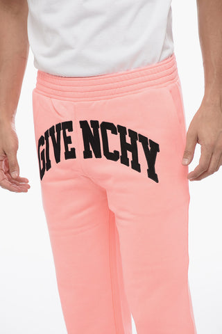 Joggers in Cotone Garzato con Logo in Applicazione