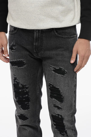 Skinny Fit Denims with Distressed Details 15cm