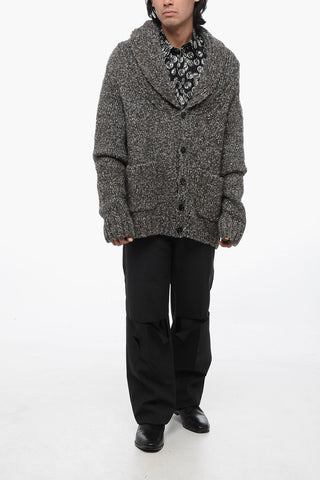 Tweed CHUNKY ALPACA Cardigan with Patch Pockets