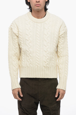 Pullover Girocollo CABLE in Lana Vergine Aran