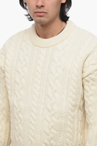 Pullover Girocollo CABLE in Lana Vergine Aran