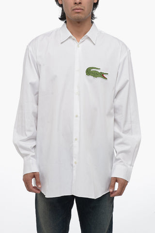 LACOSTE X CDG Cotton Shirt with Embroidered Patch