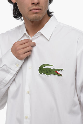 LACOSTE X CDG Cotton Shirt with Embroidered Patch