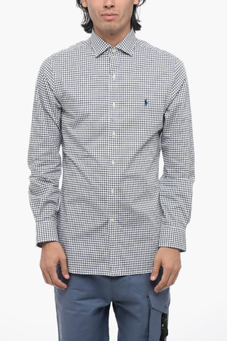 Camicia Slim Fit in Cotone con Motivo a Quadri