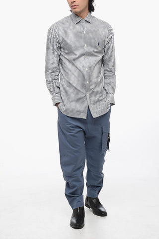 Camicia Slim Fit in Cotone con Motivo a Quadri
