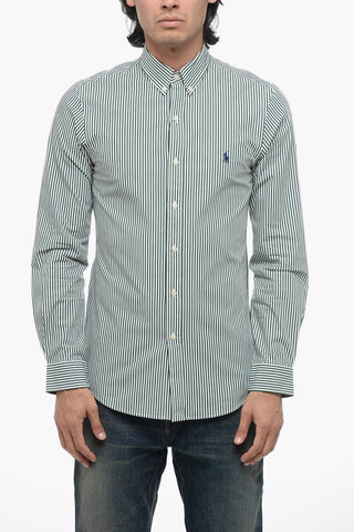 Camicia Slim a Righe con Colletto Button Down
