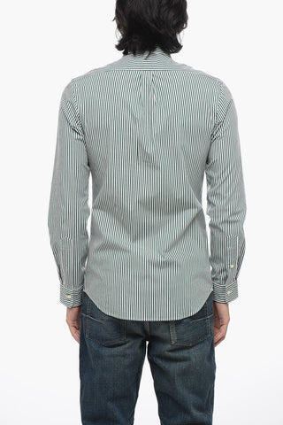 Camicia Slim a Righe con Colletto Button Down