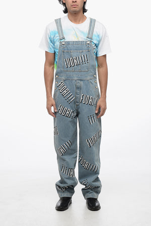 Bedruckte Denim-Latzhose FUORI!