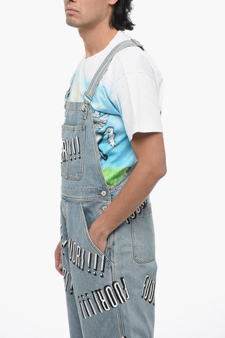 Bedruckte Denim-Latzhose FUORI!