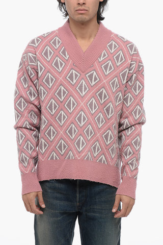 Cashmere Blend DIAMOND V Neck Sweater