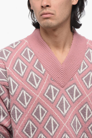 Cashmere Blend DIAMOND V Neck Sweater