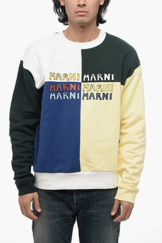 Crew Neck PUZZLE LOGO Brushed Cotton Sweatshirt