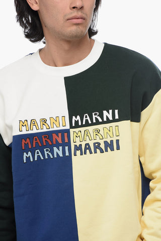Crew Neck PUZZLE LOGO Brushed Cotton Sweatshirt