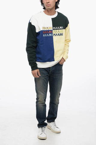 Crew Neck PUZZLE LOGO Brushed Cotton Sweatshirt