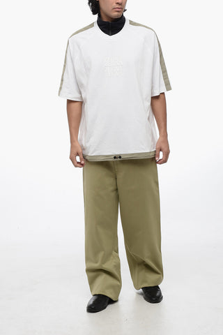 Double-layered T-Shirt with Drawstringed Bottom