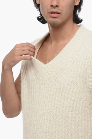 Gilet in Misto Alpaca con Collo a V