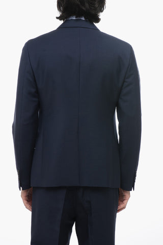 Blazer Monopetto In Lana Con Tasche Ad Aletta