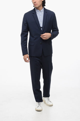 Blazer Monopetto In Lana Con Tasche Ad Aletta