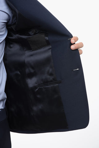 Blazer Monopetto In Lana Con Tasche Ad Aletta