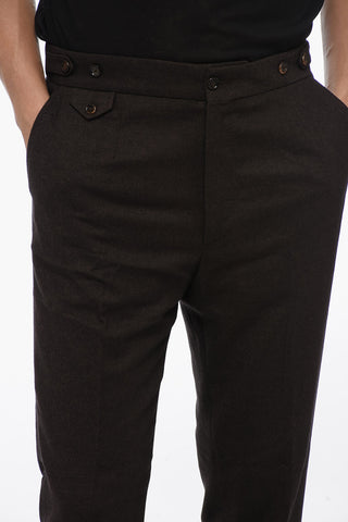 RE-EDITION 4-Pocketed Twill Wool Blend Pants
