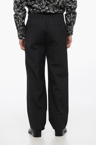 Wool Straight Fit Pants with Cut-Out