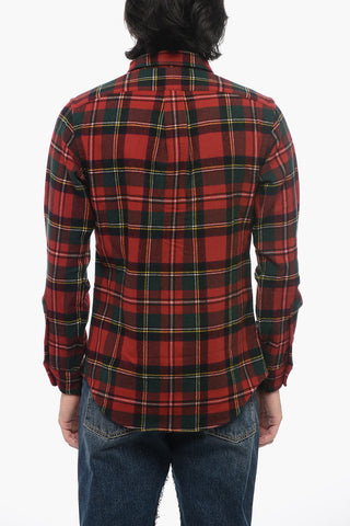 Wool Flannel Overshirt with Tartan Pattern