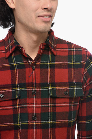Wool Flannel Overshirt with Tartan Pattern