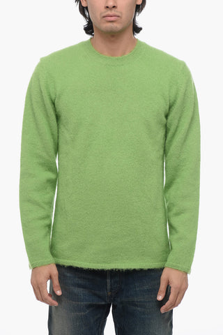 HOMME PLUS Crew Neck Mohair Blend Sweater