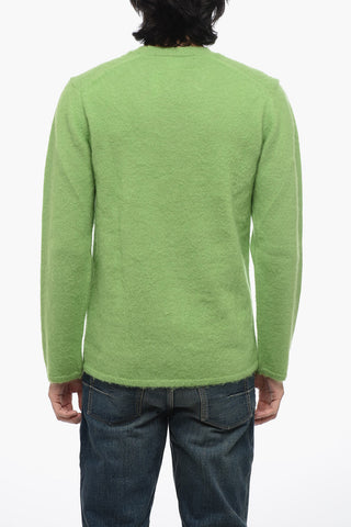 HOMME PLUS Crew Neck Mohair Blend Sweater