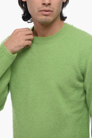 HOMME PLUS Crew Neck Mohair Blend Sweater