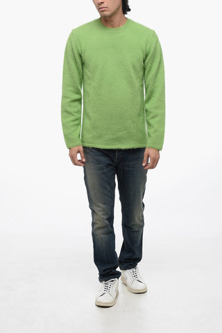 HOMME PLUS Crew Neck Mohair Blend Sweater