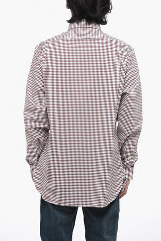 Cotton Slim Fit Shirt with Checkered Motif