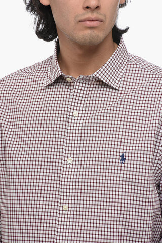 Cotton Slim Fit Shirt with Checkered Motif