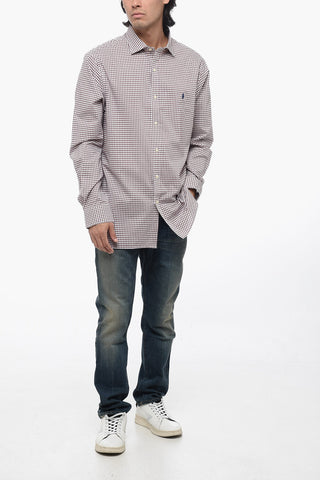 Cotton Slim Fit Shirt with Checkered Motif