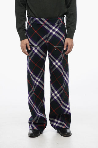 Pantaloni Multitasca in Lana Vergine Tartan