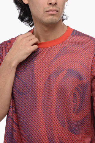T-Shirt Stampata in Tessuto Tecnico
