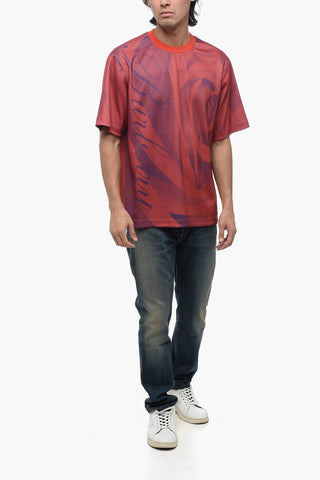 T-Shirt Stampata in Tessuto Tecnico