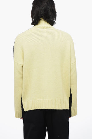 Alpaca Blend Two Tone Pullover with Turtleneck