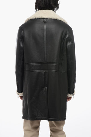 SLIM SINGLE BREASTED LONG SHEARLING COAT