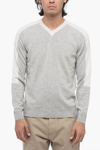 Maglia Girocollo in Misto Lana con Dettagli a Contrasto