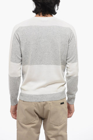 Maglia Girocollo in Misto Lana con Dettagli a Contrasto
