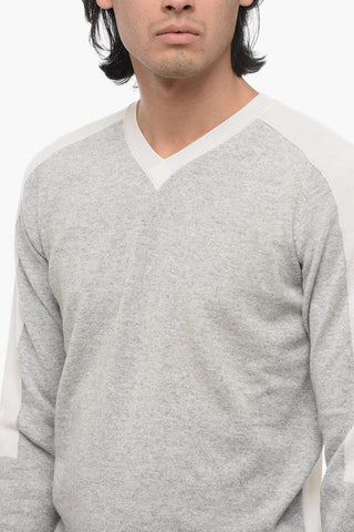 Maglia Girocollo in Misto Lana con Dettagli a Contrasto