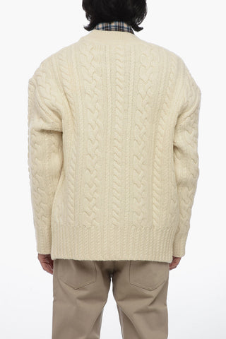 Cardigan CABLE in Lana Vergine Aran