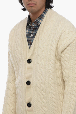 Cardigan CABLE in Lana Vergine Aran