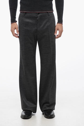 Pantaloni Elasticizzati In Misto Lana 