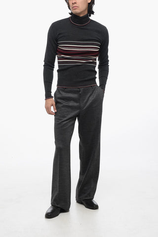 Pantaloni Elasticizzati In Misto Lana 