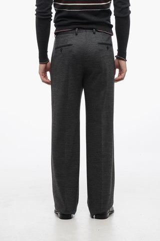 Pantaloni Elasticizzati In Misto Lana 